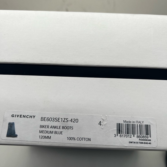 Givenchy Shark Lock Biker Ankle Boots in Denim - Picture 11 of 13